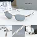Balenciaga BB0357SA Metal Round Silver Lens Sunglasses for Men & Women