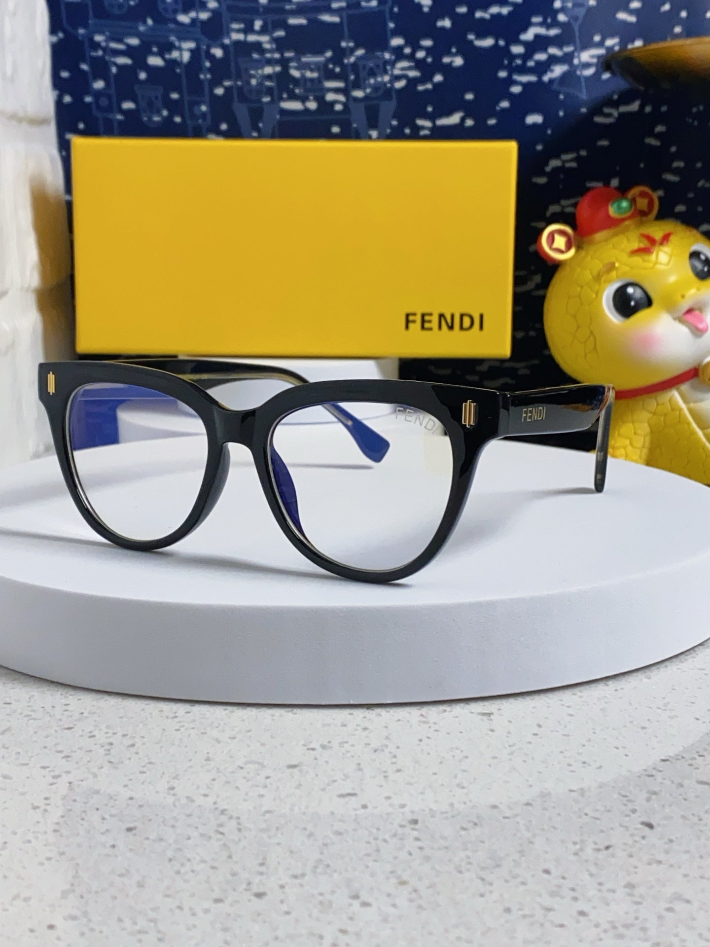Fendi Blue-Light Square Silver Lens Sunglasses for Men & Women