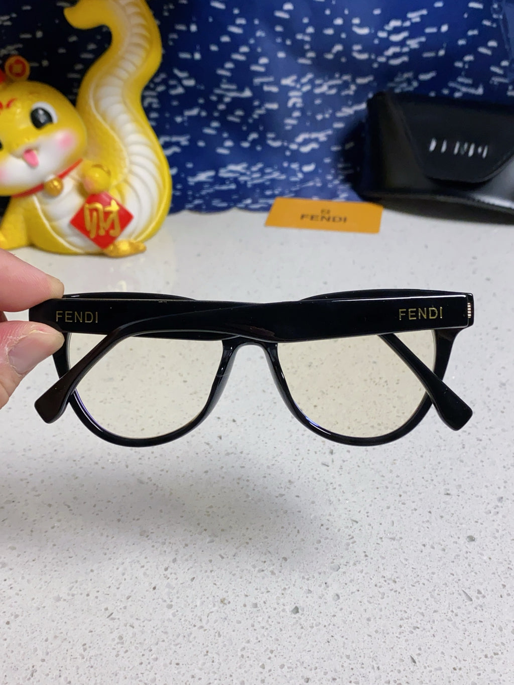 Fendi Blue-Light Square Silver Lens Sunglasses for Men & Women - detail image 5