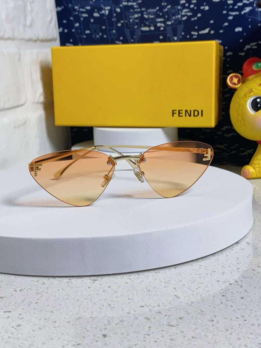 Fendi Lightweight Rimless Gold Lens Sunglasses for Women - detail image 2