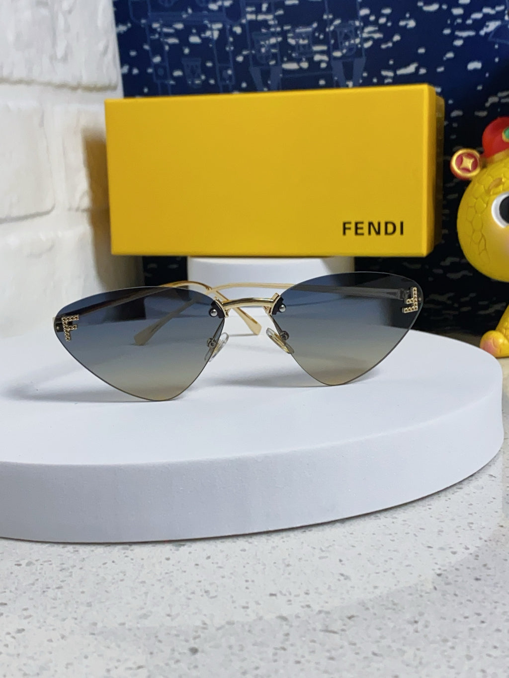 Fendi Lightweight Rimless Gray Lens Sunglasses for Women - 372476 - detail image 2