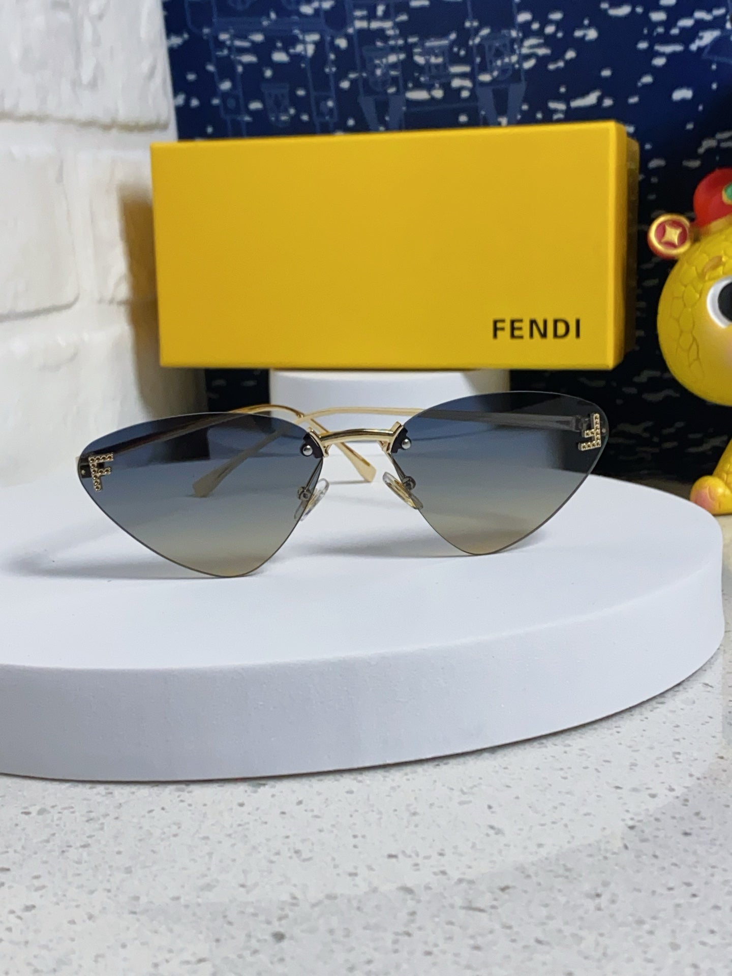 Fendi Lightweight Rimless Gray Lens Sunglasses for Women - 372476 - detail image 2