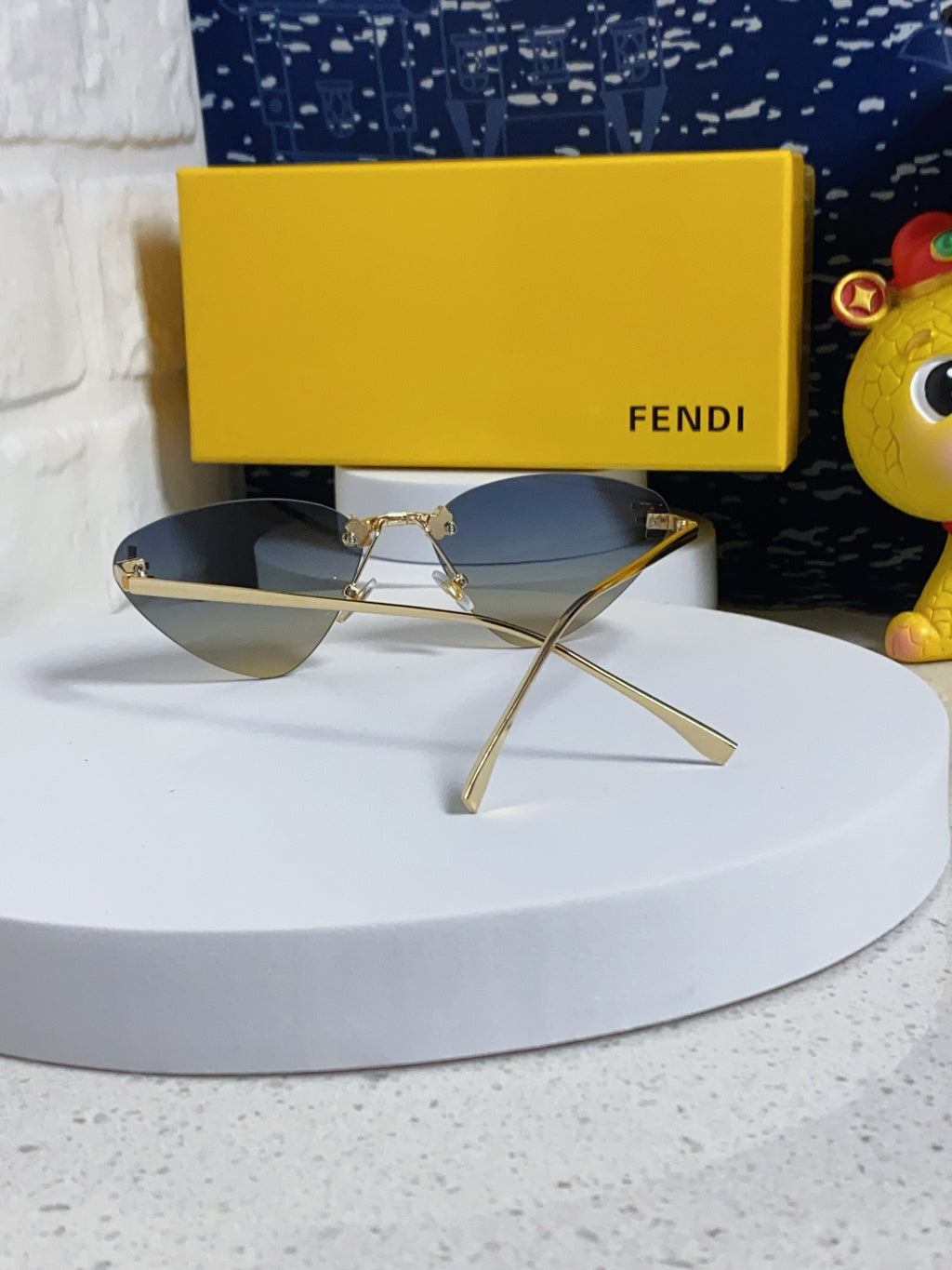 Fendi Lightweight Rimless Gray Lens Sunglasses for Women - 372476 - detail image 3