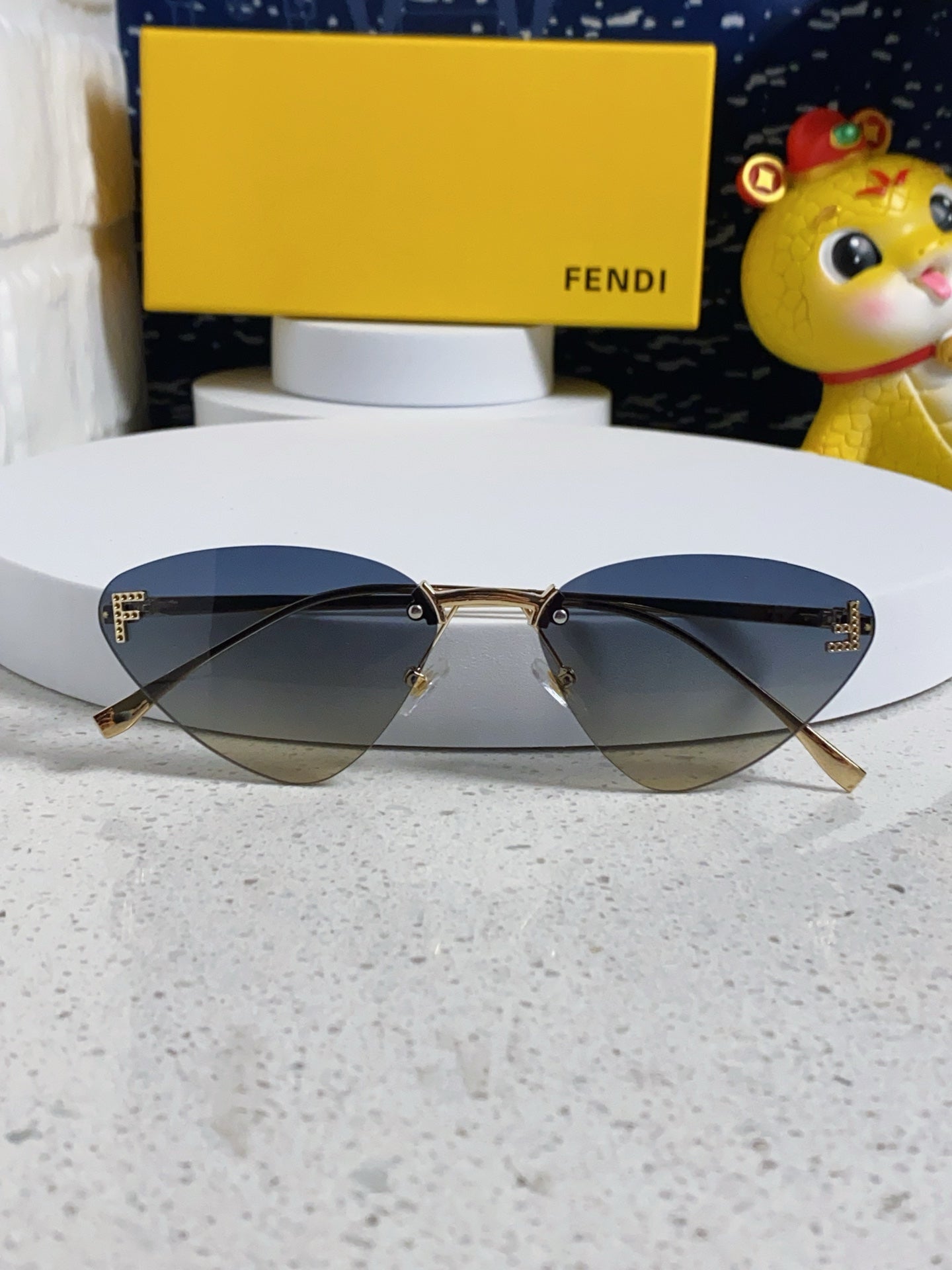 Fendi Lightweight Rimless Gray Lens Sunglasses for Women - 372476 - detail image 7