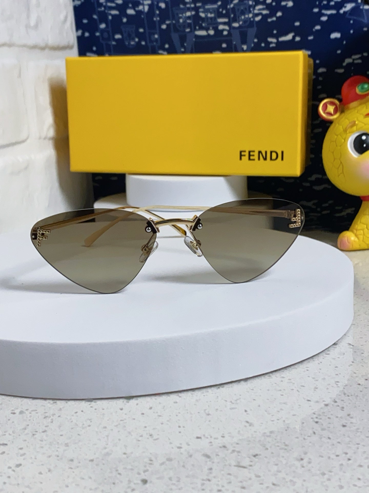 Fendi Lightweight Rimless Gray Lens Sunglasses for Women - detail image 2