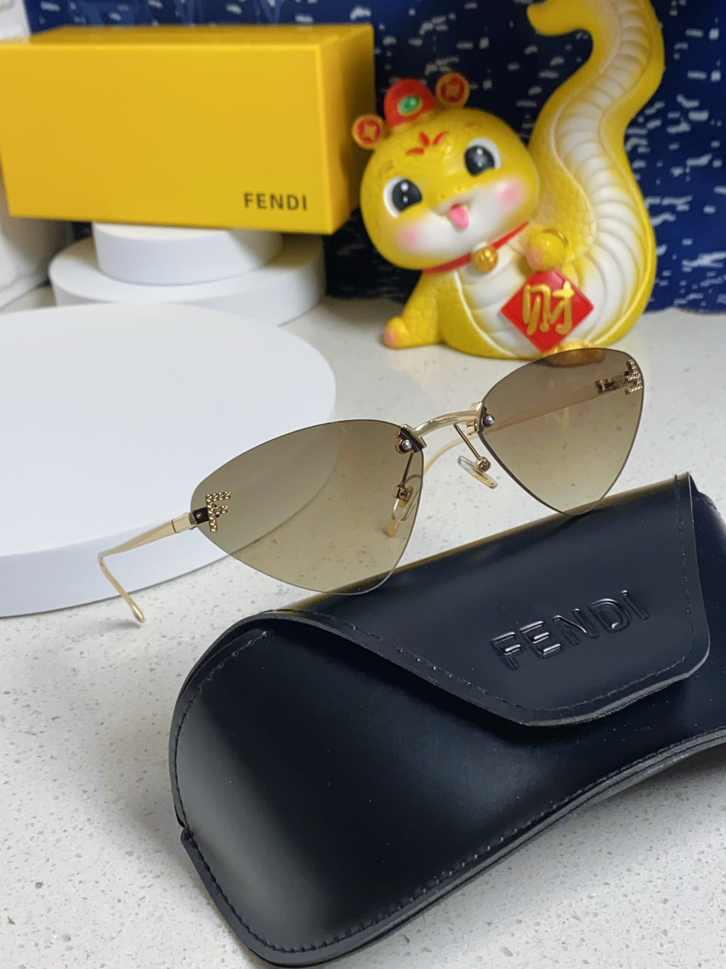 Fendi Lightweight Rimless Gray Lens Sunglasses for Women - detail image 8