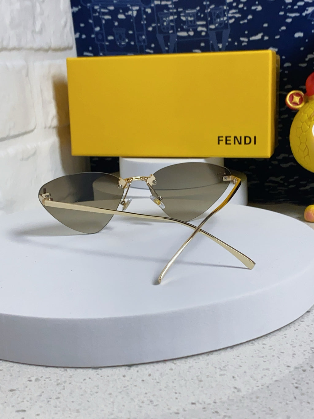 Fendi Lightweight Rimless Gray Lens Sunglasses for Women - detail image 3