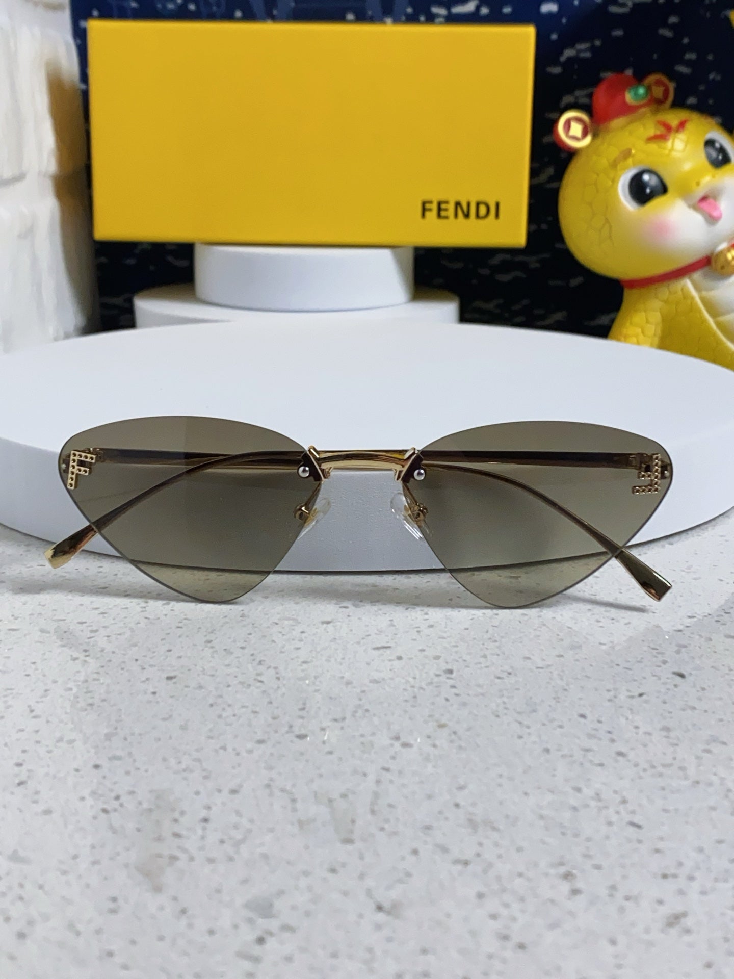 Fendi Lightweight Rimless Gray Lens Sunglasses for Women - detail image 7