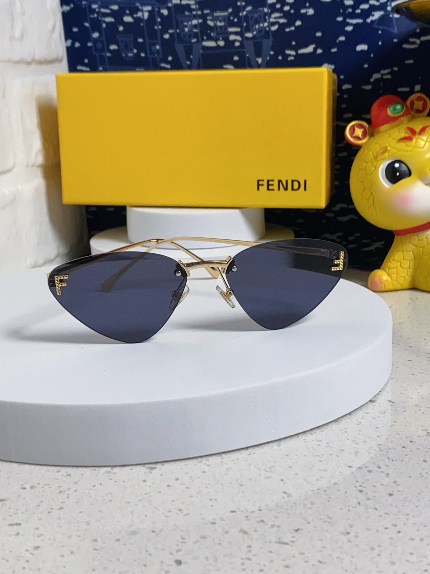 Fendi Lightweight Rimless Brown Lens Sunglasses for Women - 372479 - detail image 2
