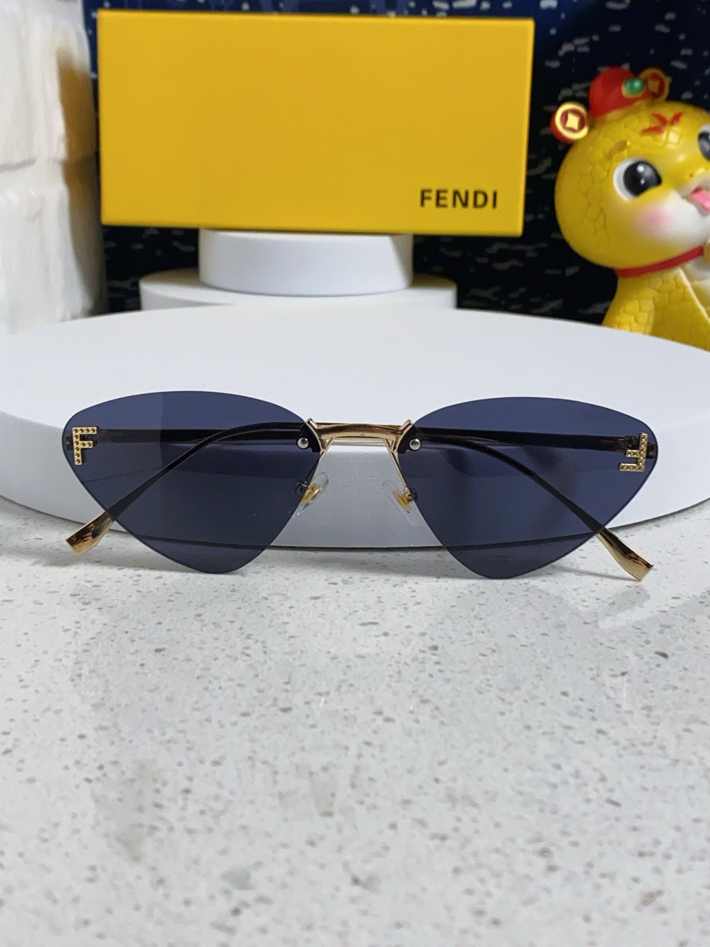 Fendi Lightweight Rimless Brown Lens Sunglasses for Women - 372479 - detail image 7