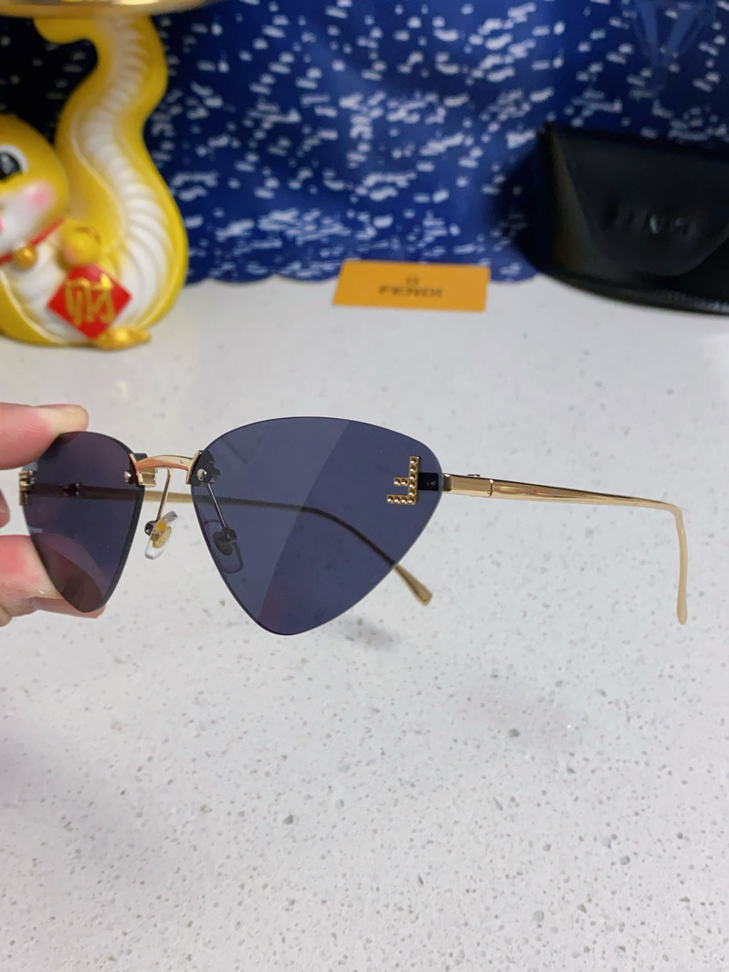 Fendi Lightweight Rimless Brown Lens Sunglasses for Women - 372479 - detail image 6
