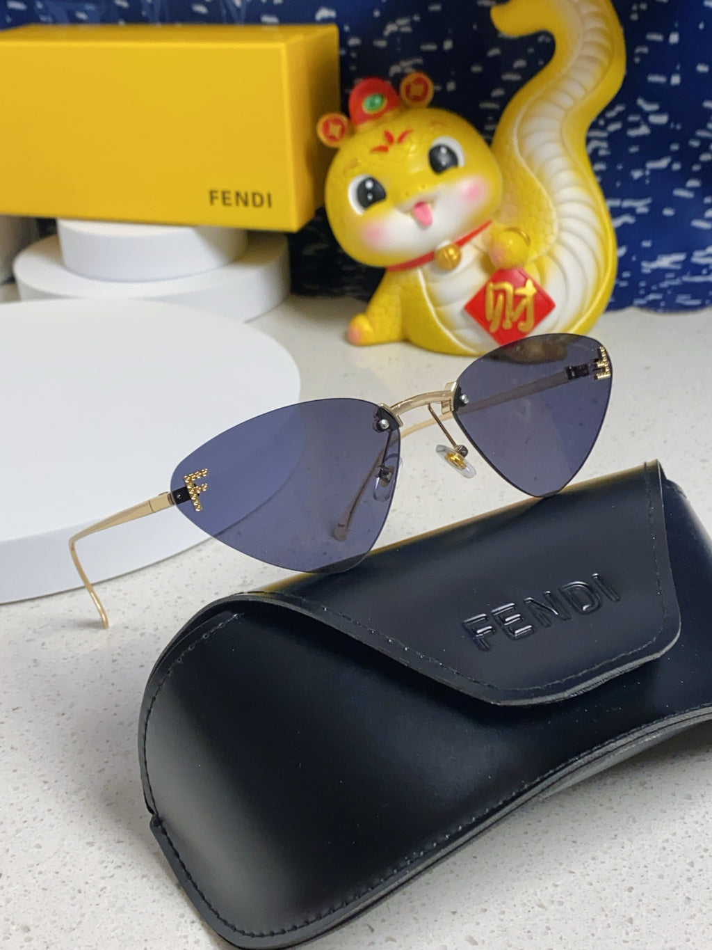 Fendi Lightweight Rimless Brown Lens Sunglasses for Women - 372479 - detail image 8