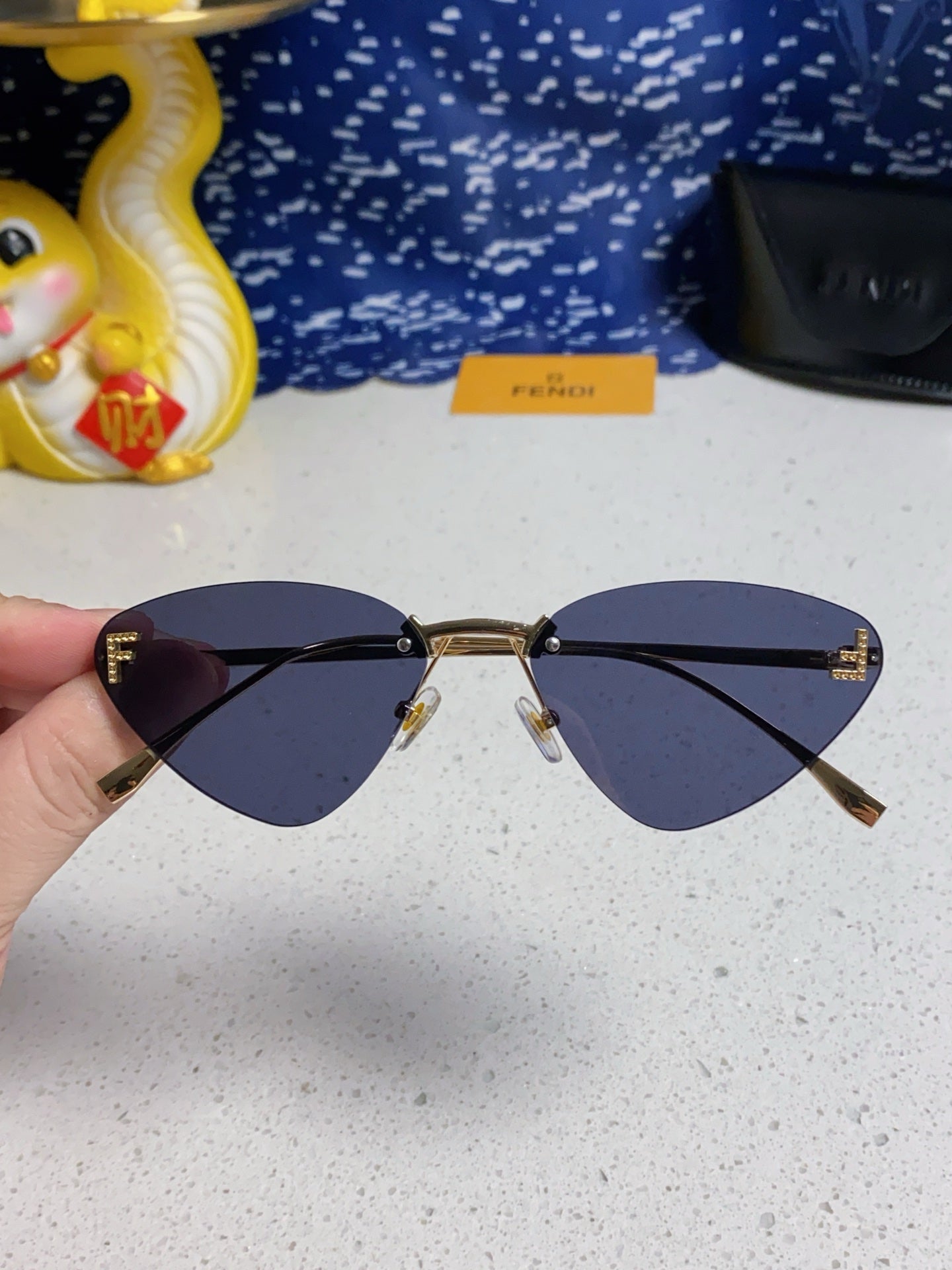 Fendi Lightweight Rimless Brown Lens Sunglasses for Women - 372479 - detail image 4