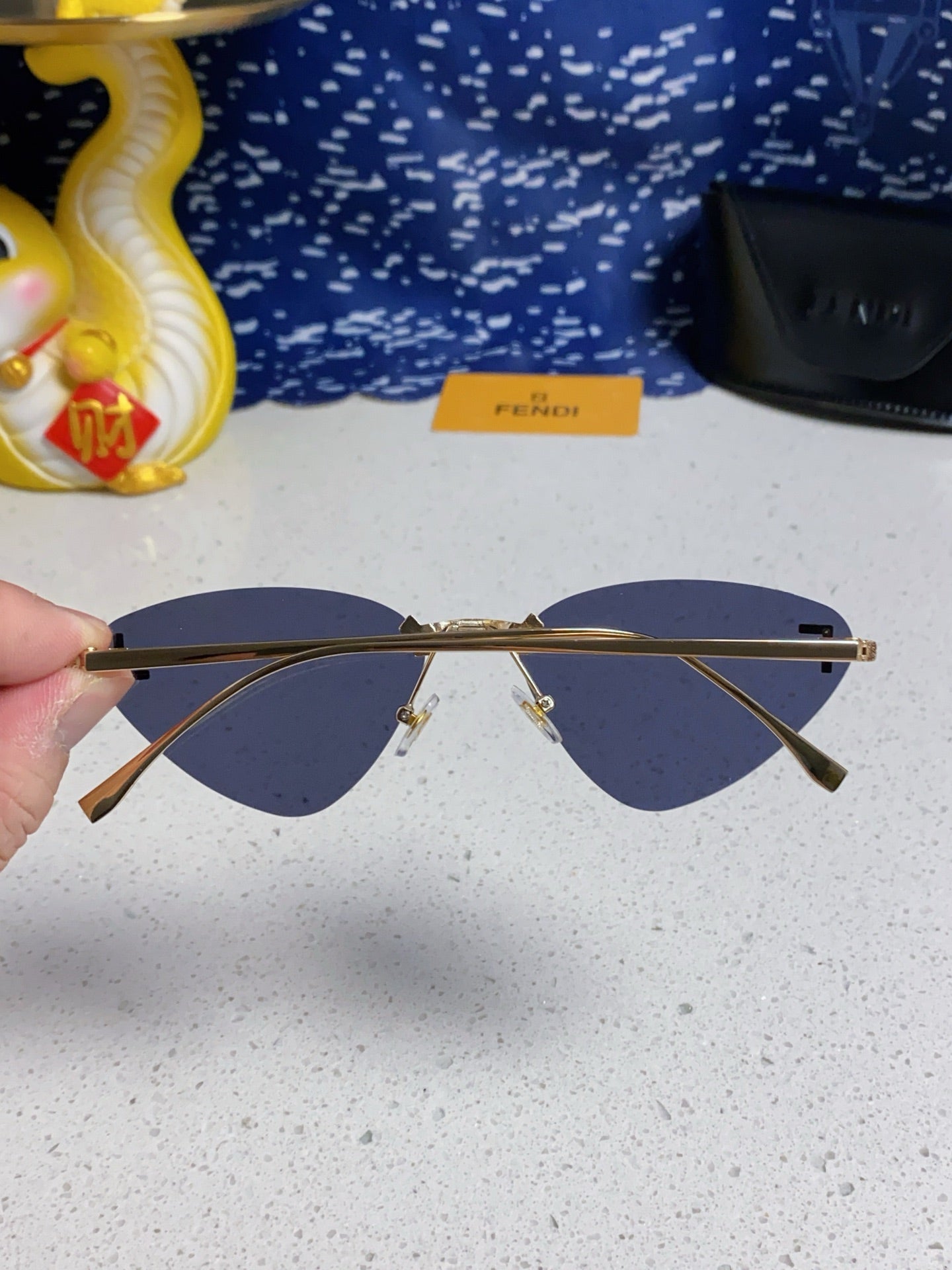 Fendi Lightweight Rimless Brown Lens Sunglasses for Women - 372479 - detail image 5