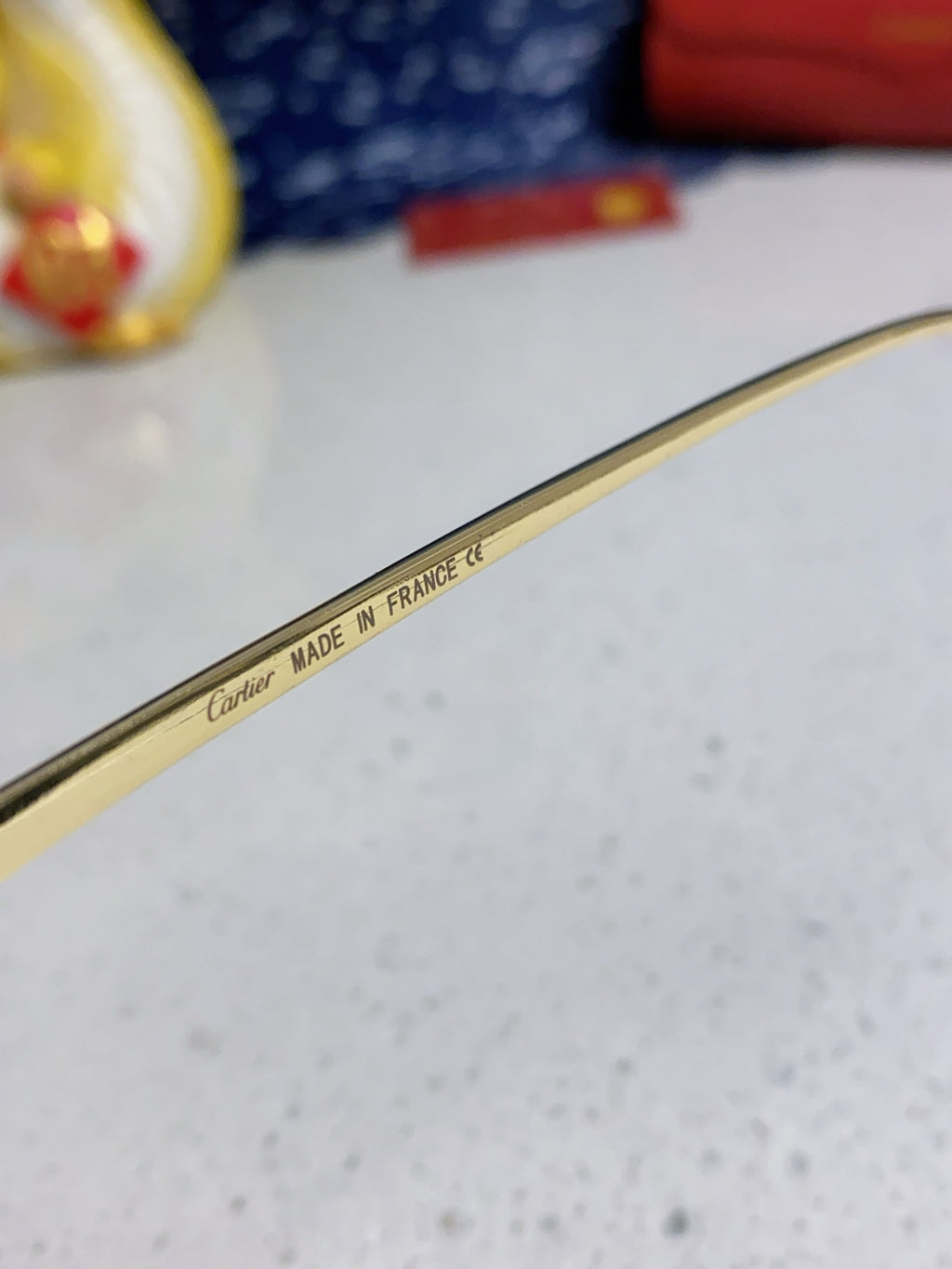Cartier CT0473S Metal Square Red Lens Sunglasses for Men & Women - detail image 8