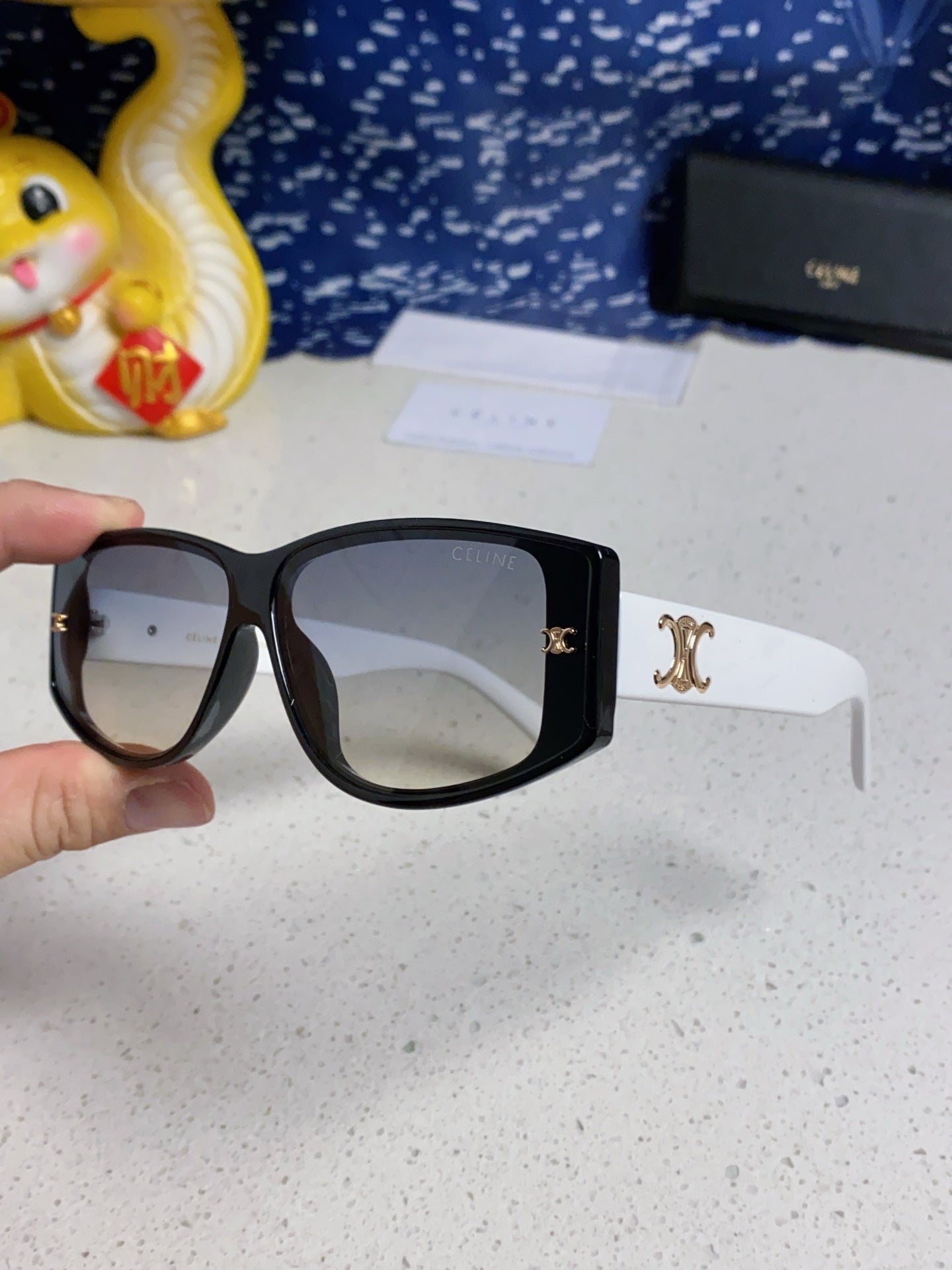 Celine Oversized Silver Lens Sunglasses for Women - detail image 6