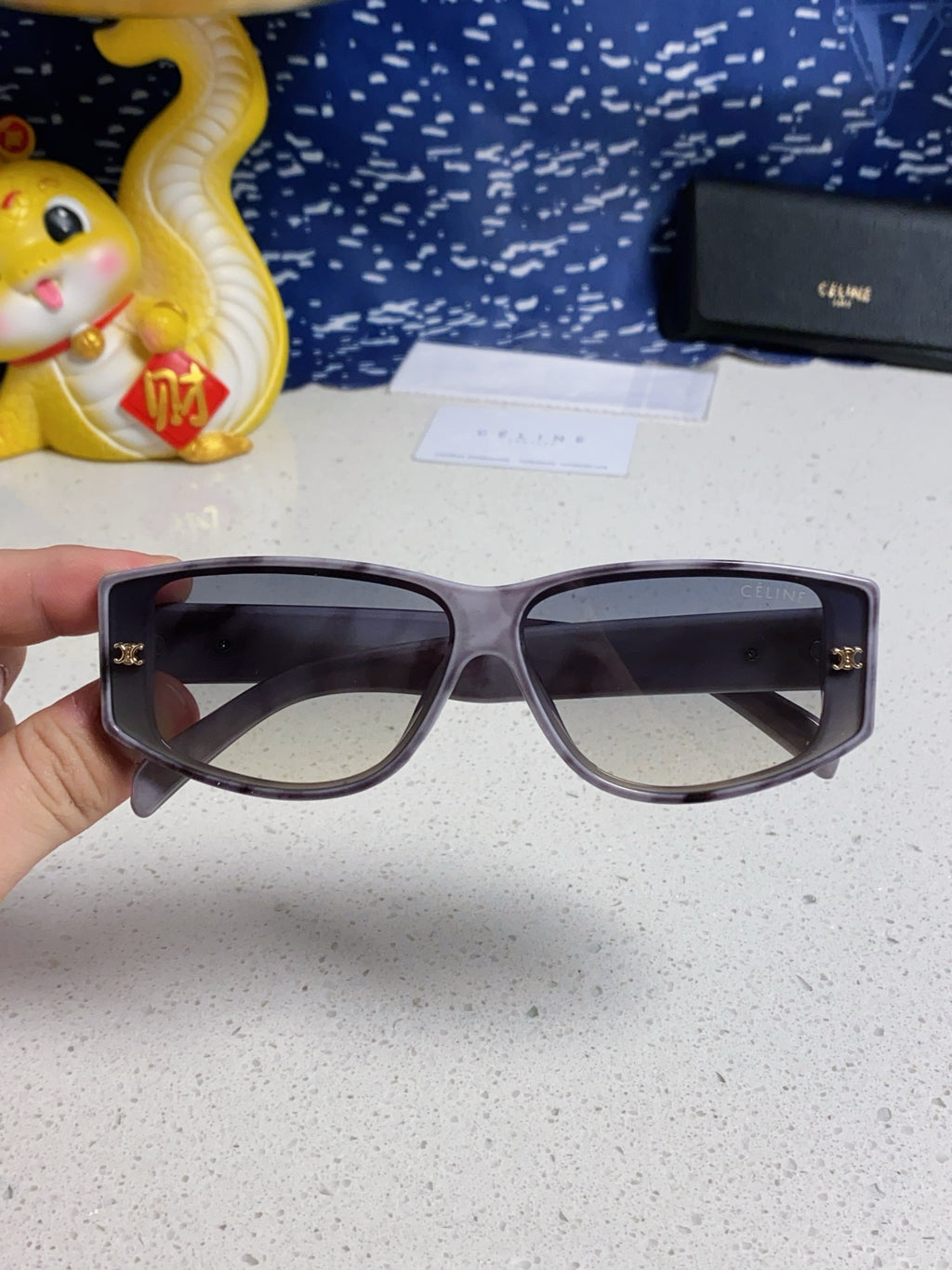 Celine Oversized Gray Lens Sunglasses for Women - detail image 4