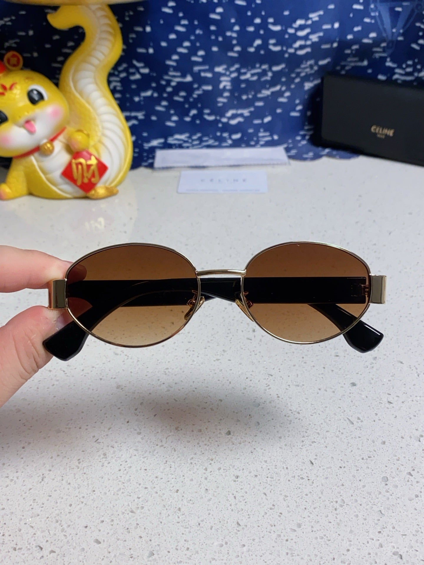 Celine Round Brown Lens Sunglasses for Men & Women - 398833 - detail image 4