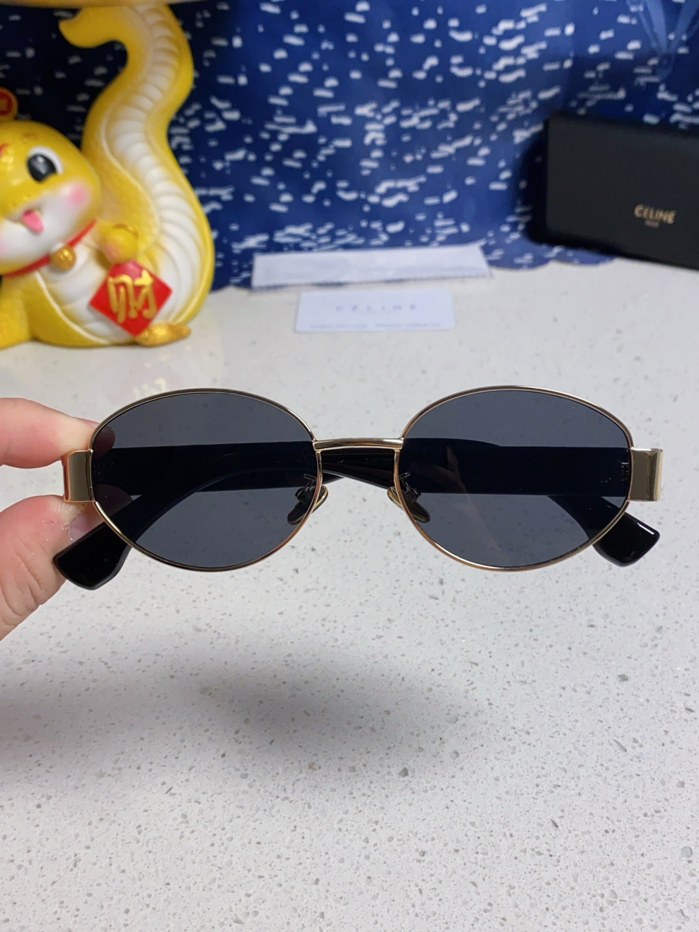 Celine Round Blue Lens Sunglasses for Men & Women - 398834 - detail image 4
