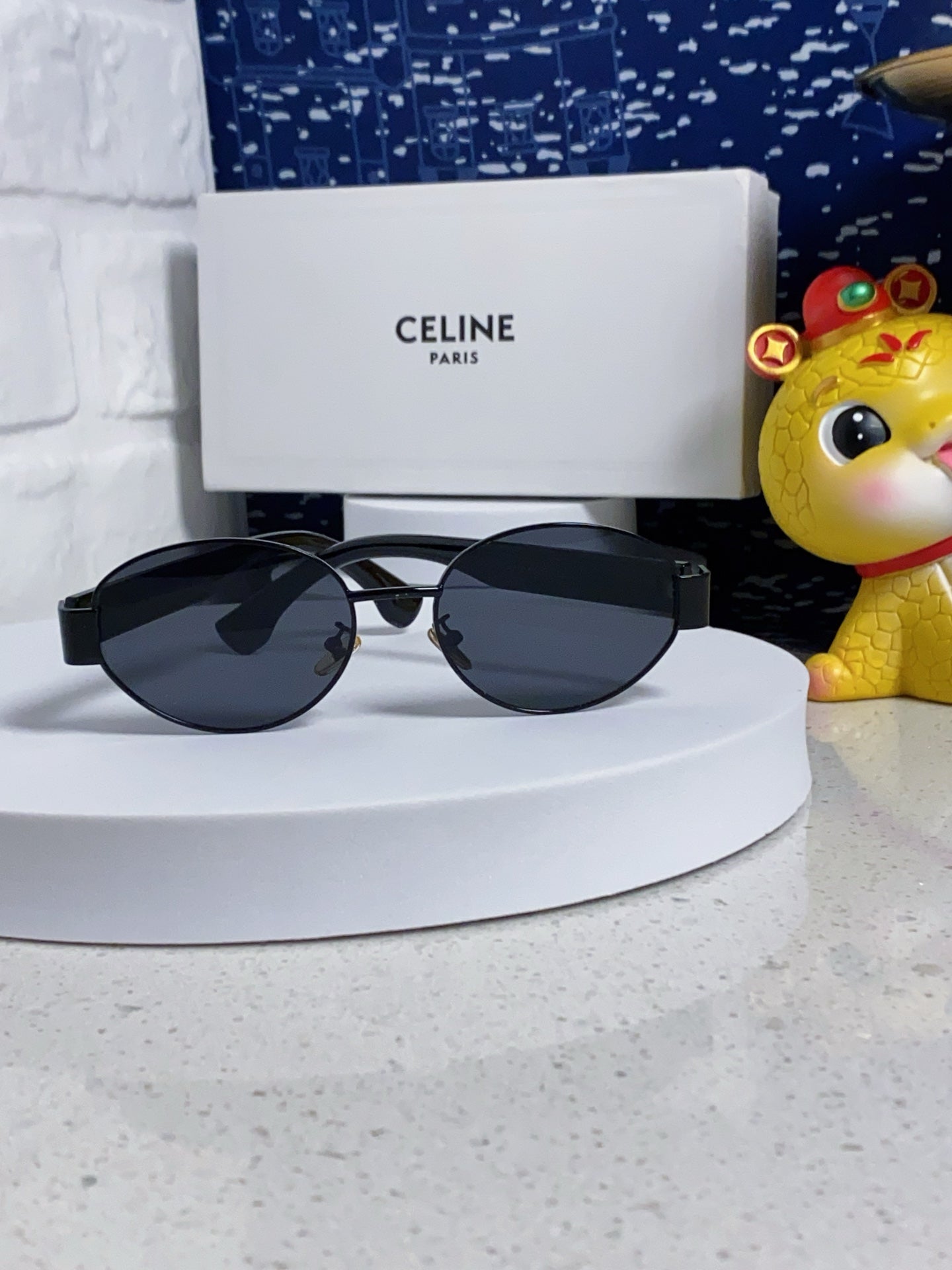 Celine Round Blue Lens Sunglasses for Men & Women - 398835 - detail image 2