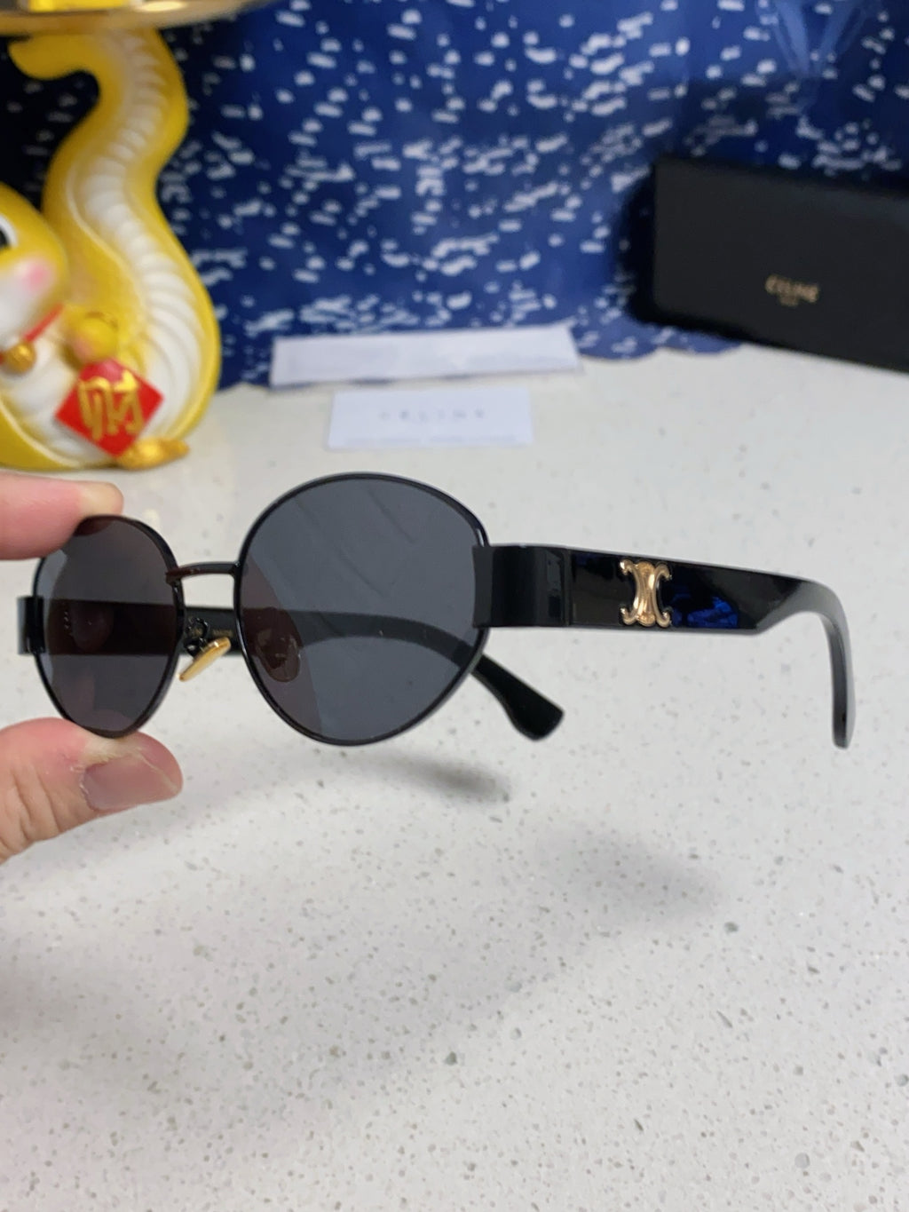 Celine Round Blue Lens Sunglasses for Men & Women - 398835 - detail image 6