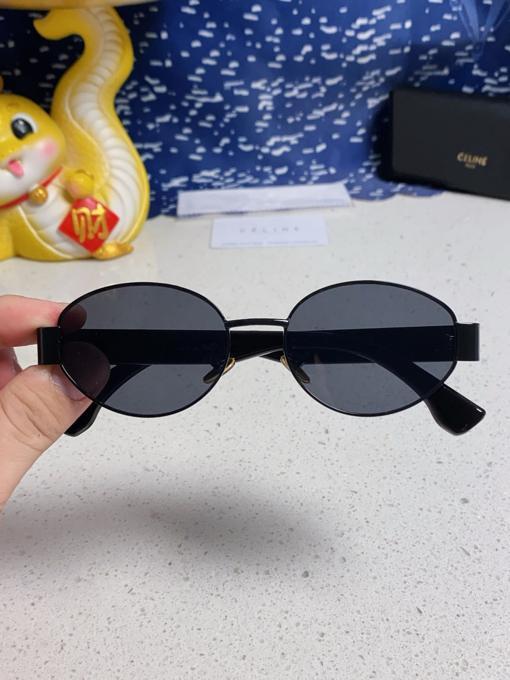 Celine Round Blue Lens Sunglasses for Men & Women - 398835 - detail image 4