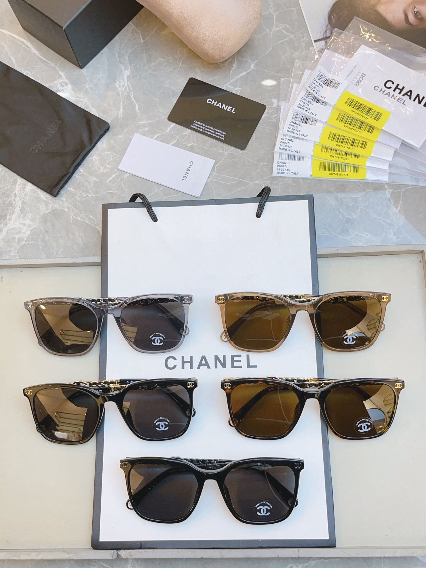 Chanel CH0771 Fashion Black Lens Sunglasses for Men & Women - 493495