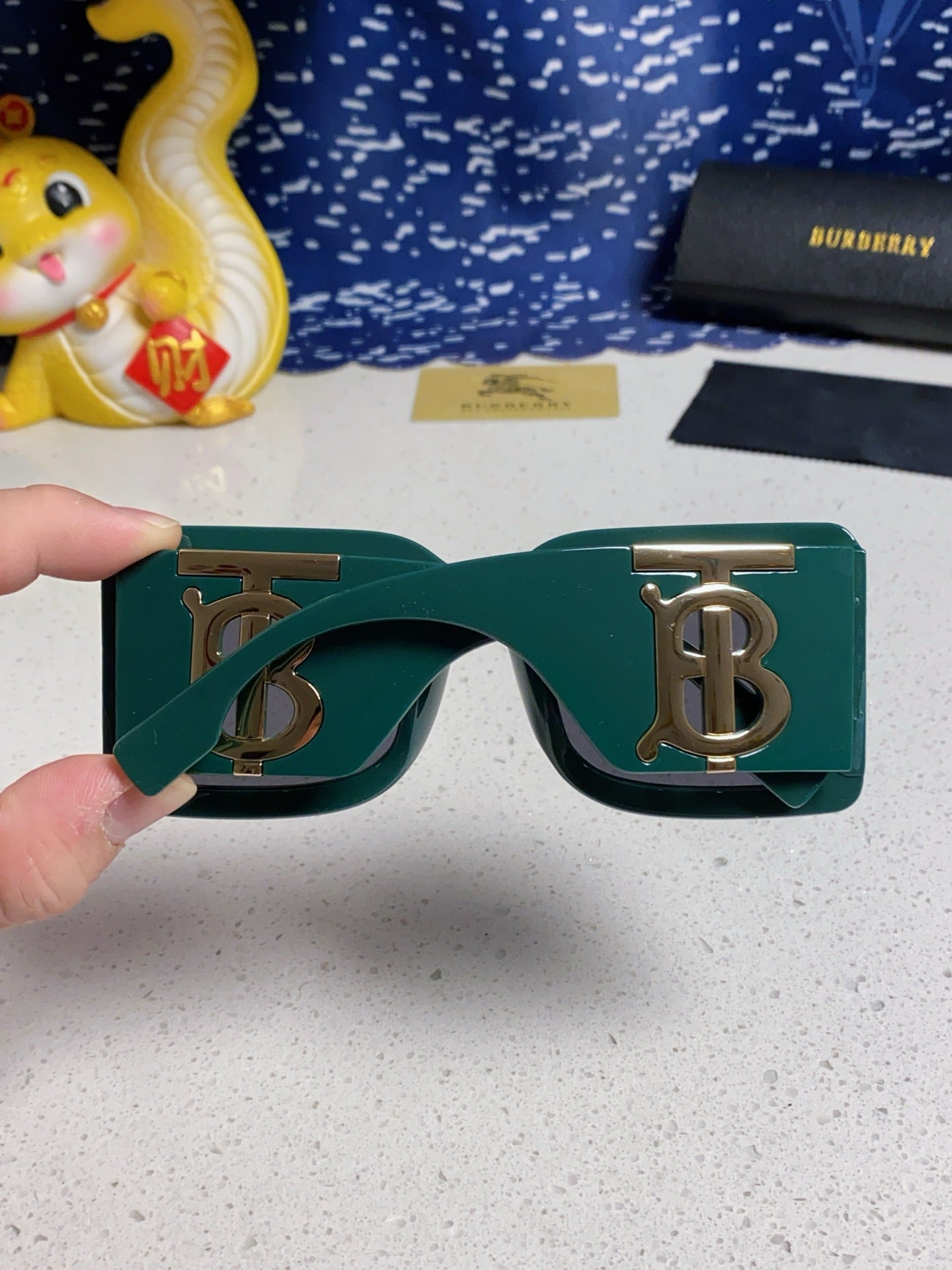 Burberry Oversized Blue Lens Sunglasses for Men & Women - 416028 - detail image 5