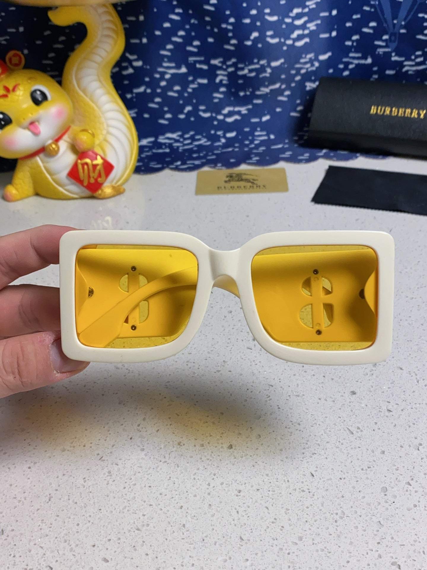 Burberry Oversized Orange Lens Sunglasses for Men & Women - detail image 4