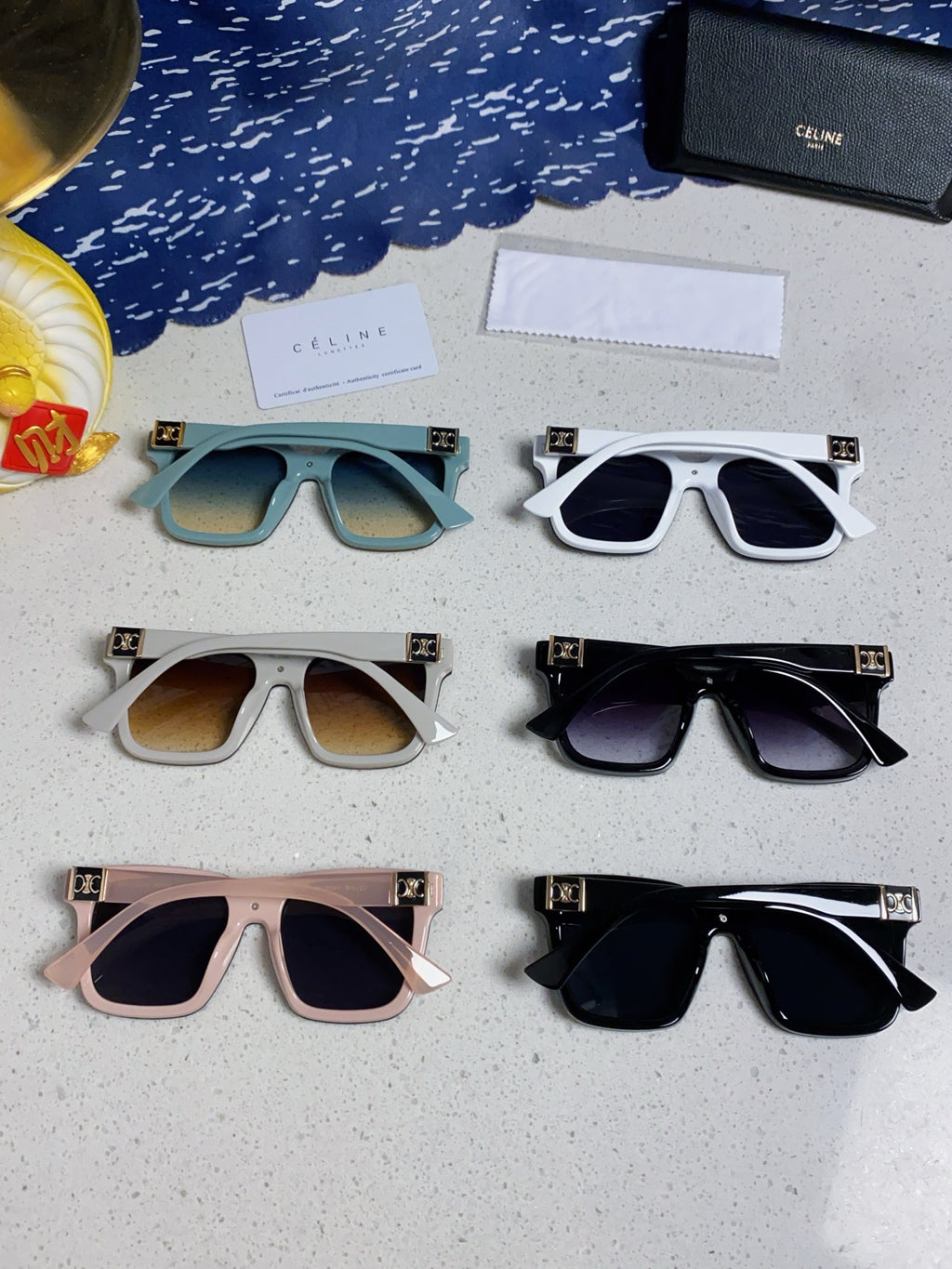 Celine Polarized Square Blue Lens Sunglasses for Men & Women - detail image 10