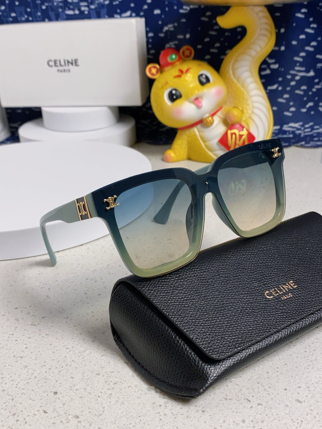 Celine Polarized Square Silver Lens Sunglasses for Men & Women - detail image 10