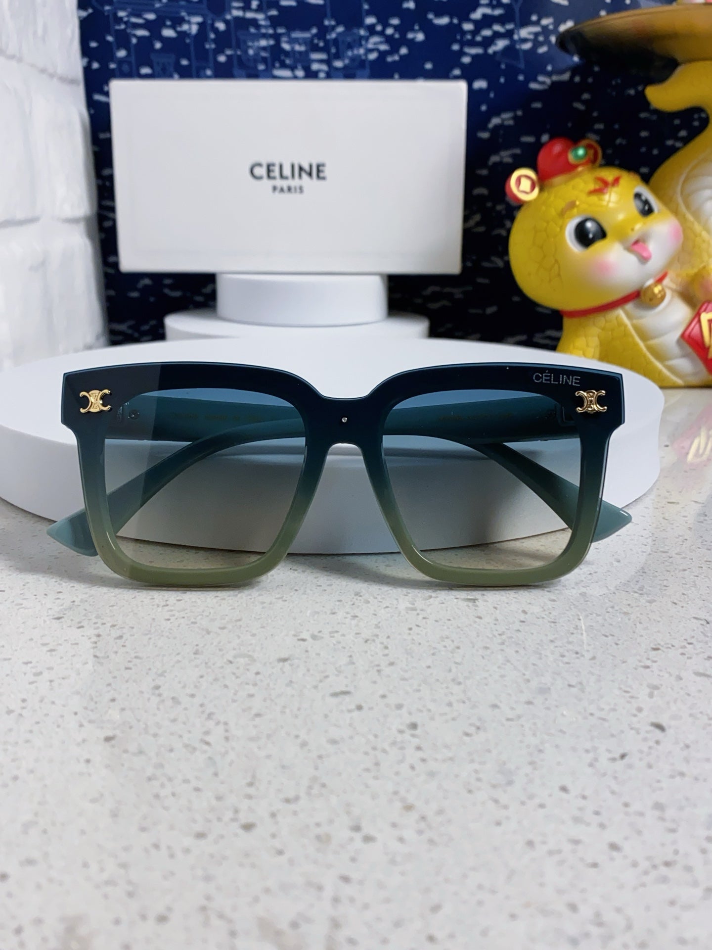 Celine Polarized Square Silver Lens Sunglasses for Men & Women - detail image 9