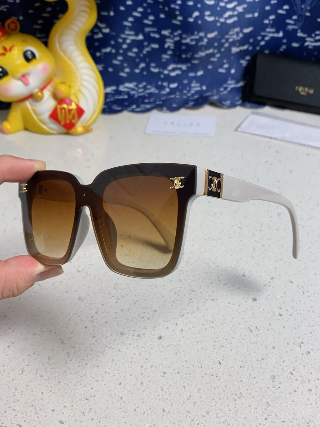 Celine Polarized Square Brown Lens Sunglasses for Men & Women - detail image 6