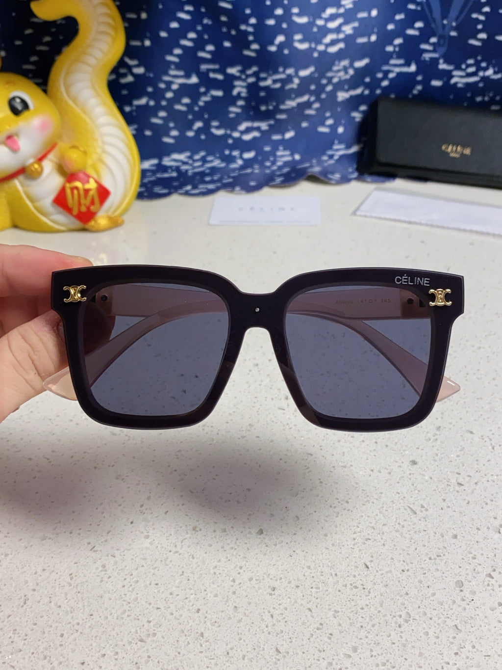 Celine Polarized Square Blue Lens Sunglasses for Men & Women - 449290 - detail image 4