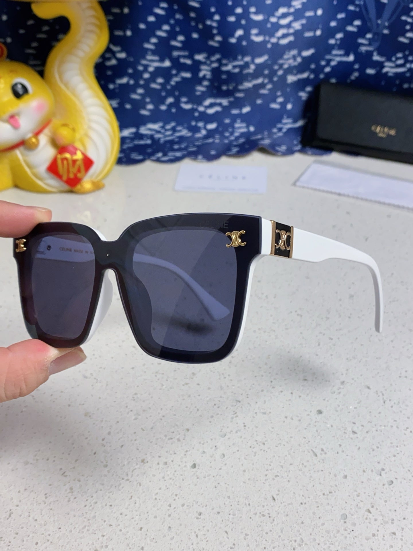 Celine Polarized Square Blue Lens Sunglasses for Men & Women - 449291 - detail image 6