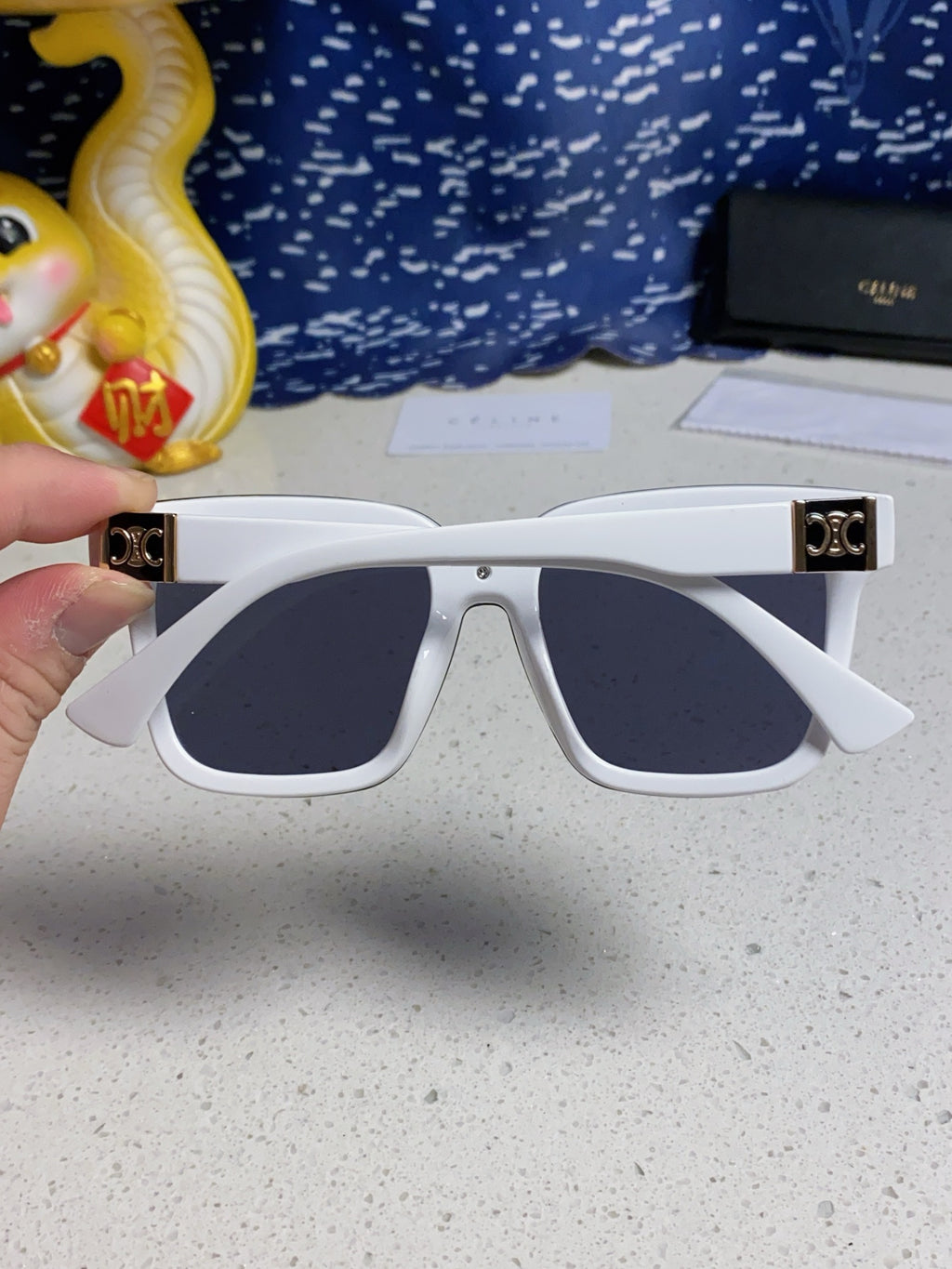 Celine Polarized Square Blue Lens Sunglasses for Men & Women - 449291 - detail image 5