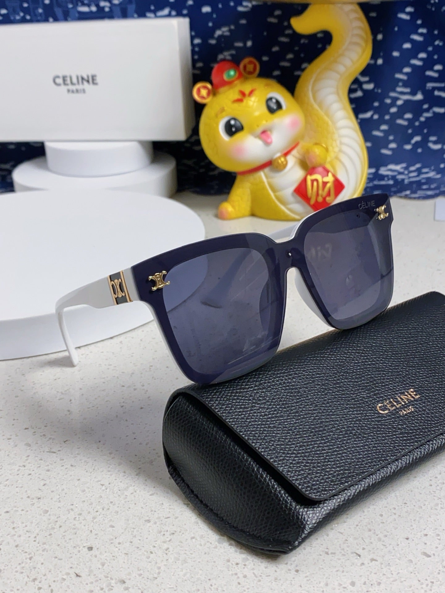 Celine Polarized Square Blue Lens Sunglasses for Men & Women - 449291 - detail image 9