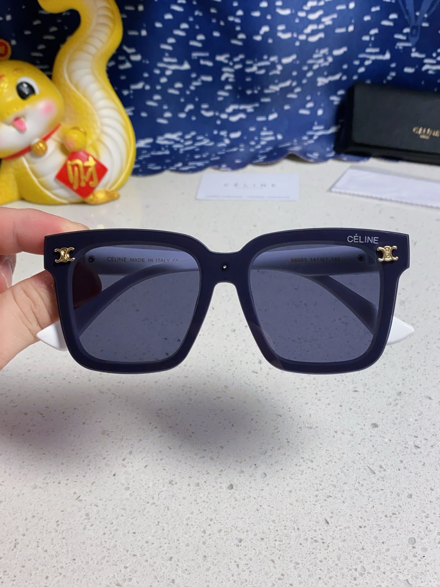 Celine Polarized Square Blue Lens Sunglasses for Men & Women - 449291 - detail image 4