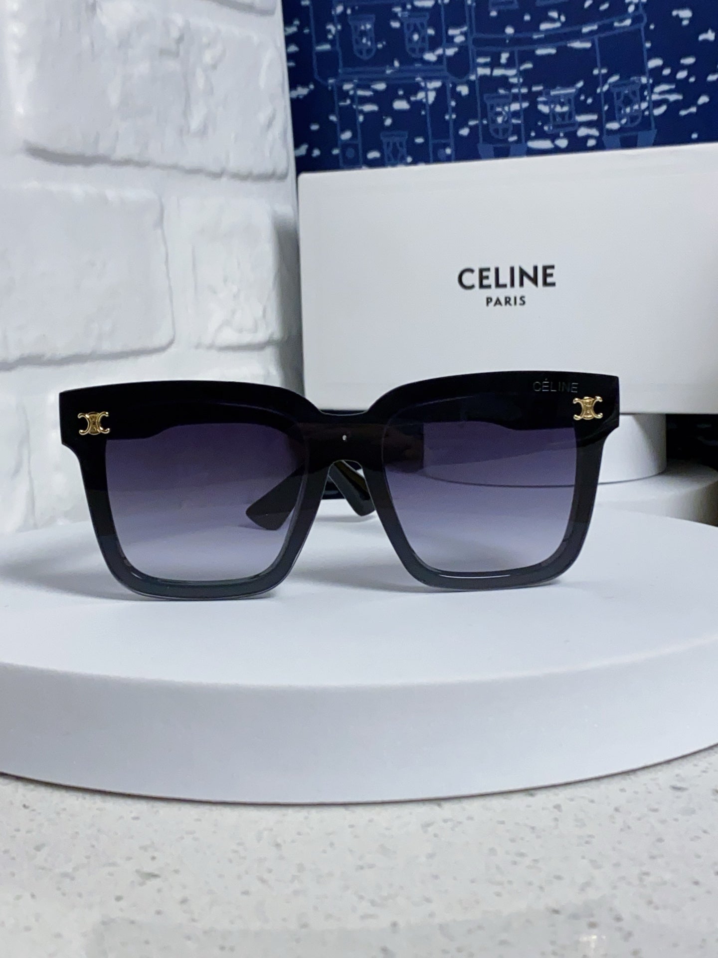 Celine Polarized Square Blue Lens Sunglasses for Men & Women - 449292 - detail image 2