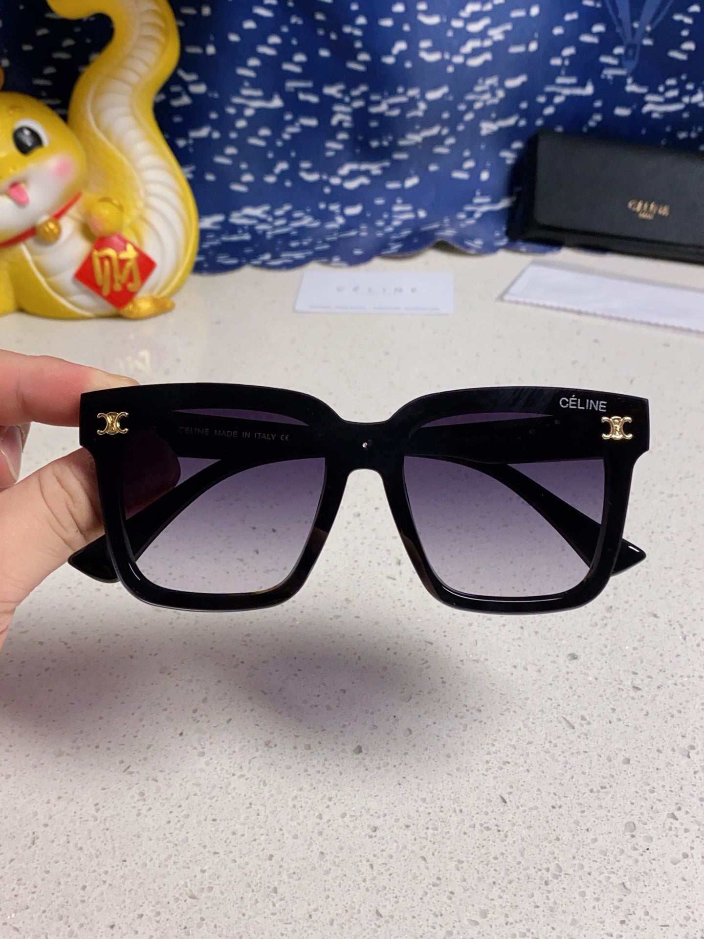 Celine Polarized Square Blue Lens Sunglasses for Men & Women - 449292 - detail image 4