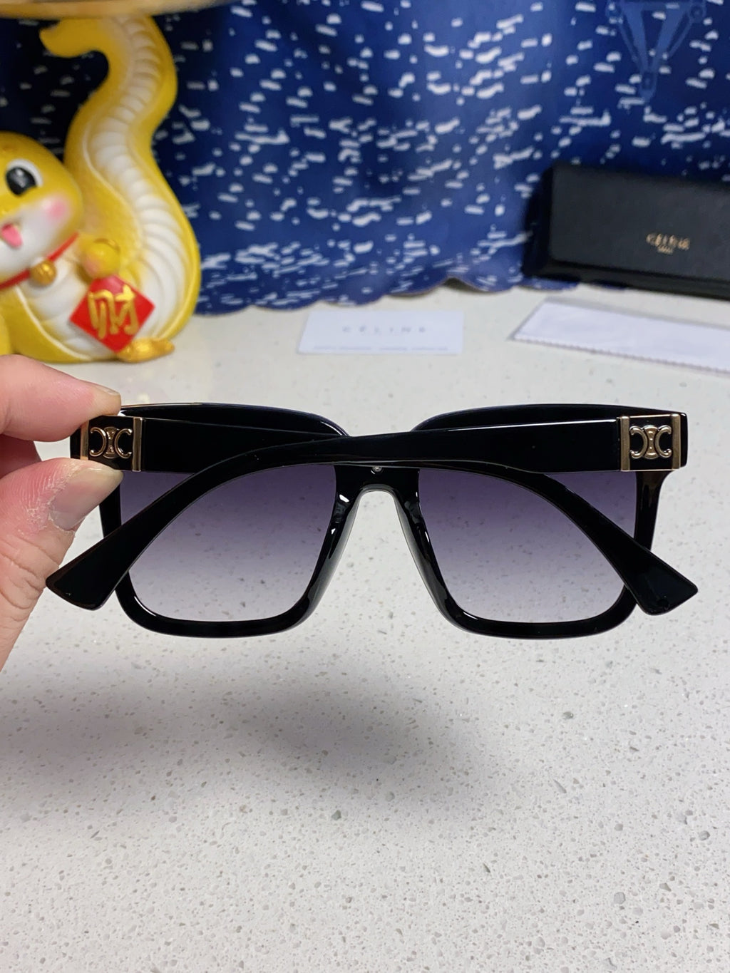 Celine Polarized Square Blue Lens Sunglasses for Men & Women - 449292 - detail image 5