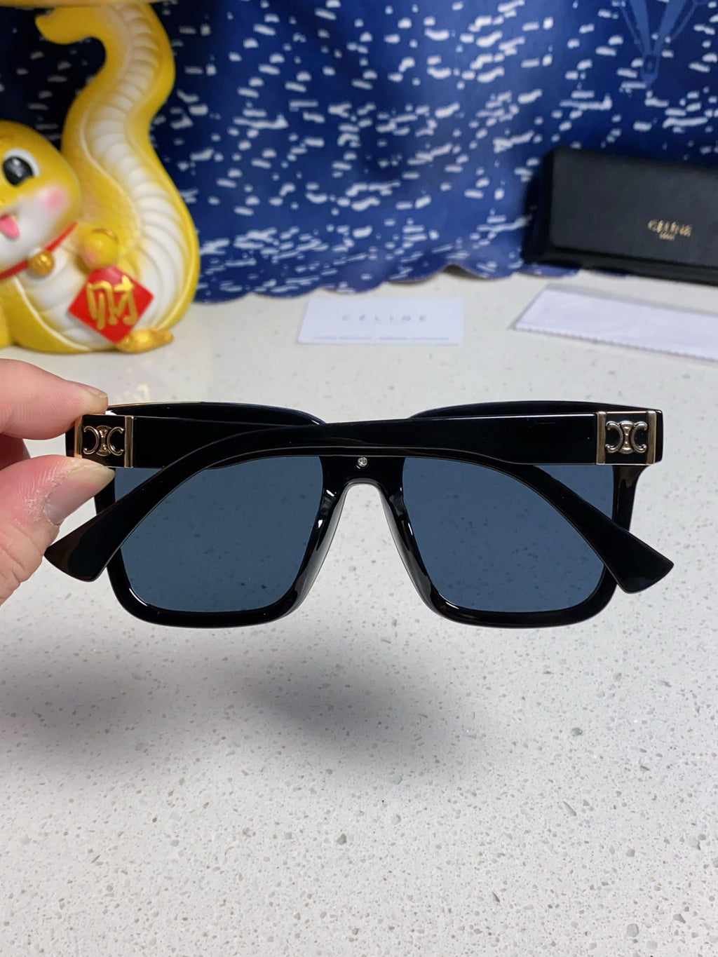 Celine Polarized Square Blue Lens Sunglasses for Men & Women - detail image 4