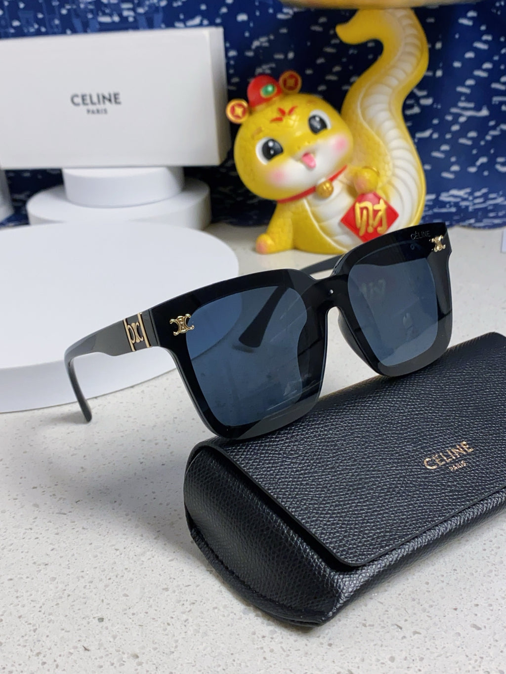 Celine Polarized Square Blue Lens Sunglasses for Men & Women - detail image 9