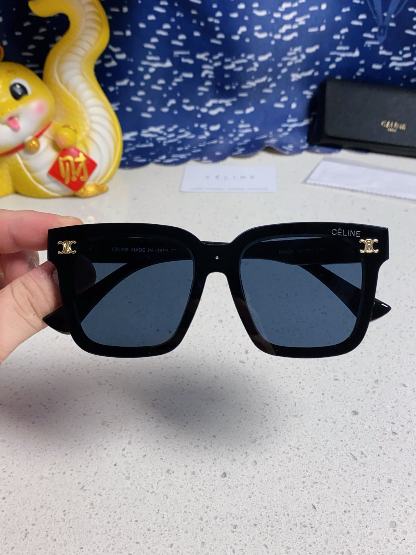 Celine Polarized Square Blue Lens Sunglasses for Men & Women - detail image 3