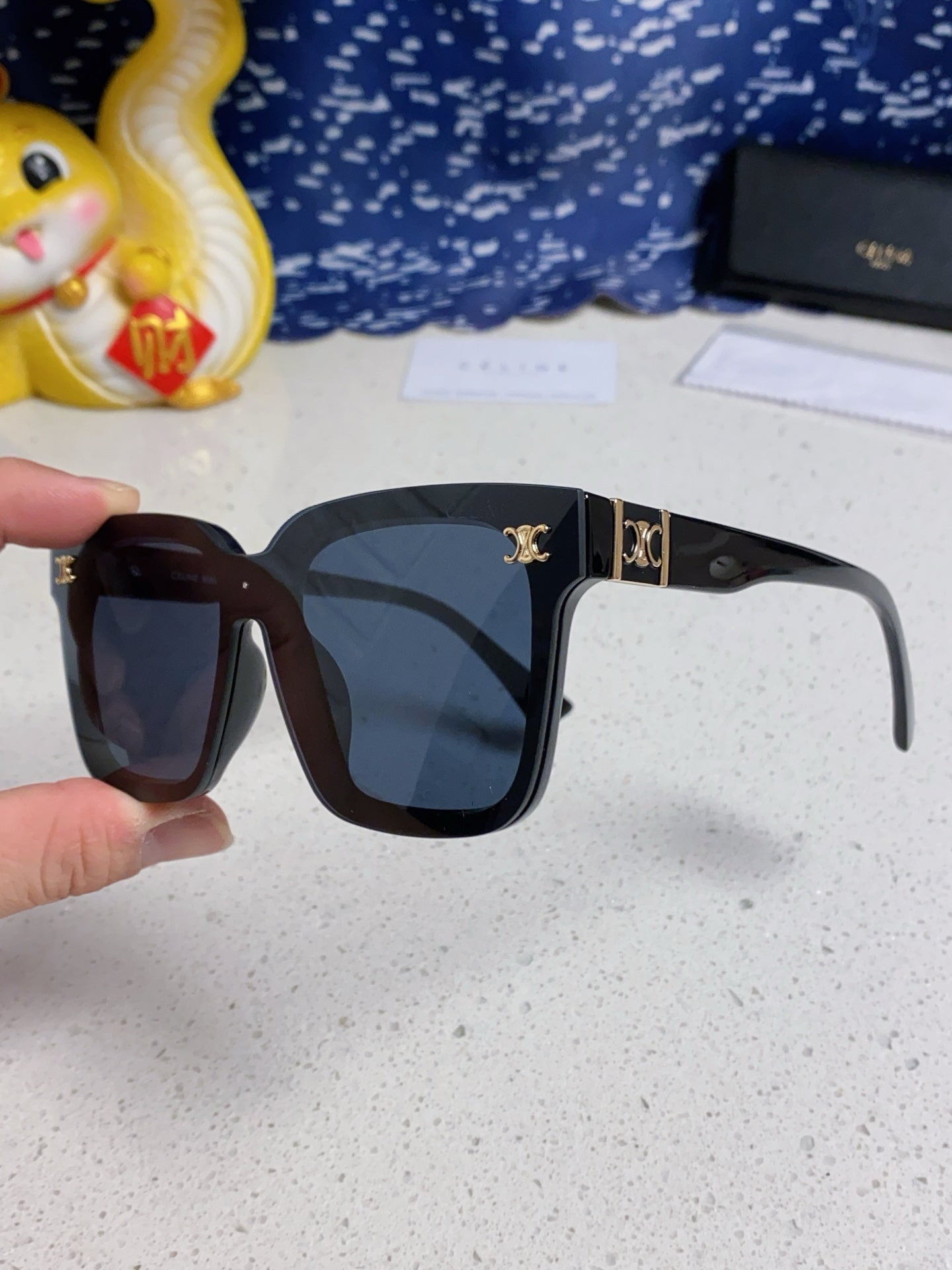 Celine Polarized Square Blue Lens Sunglasses for Men & Women - detail image 5