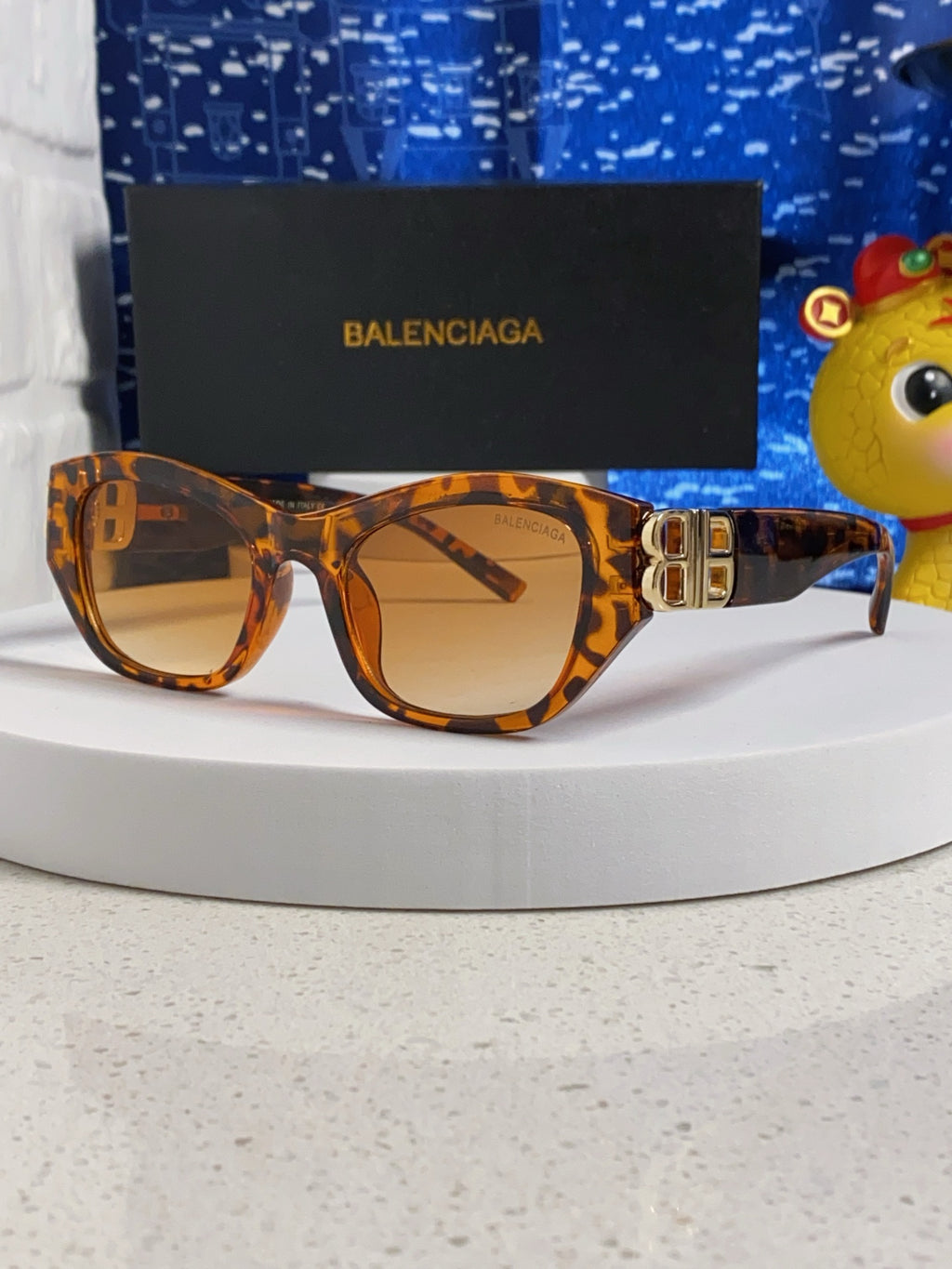 Balenciaga Metal Cat-Eye Brown Lens Sunglasses for Men & Women - 466011