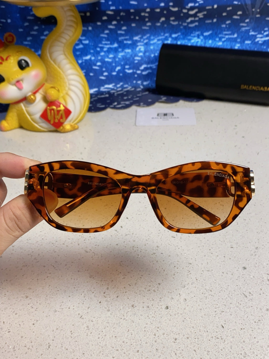 Balenciaga Metal Cat-Eye Brown Lens Sunglasses for Men & Women - 466011 - detail image 4