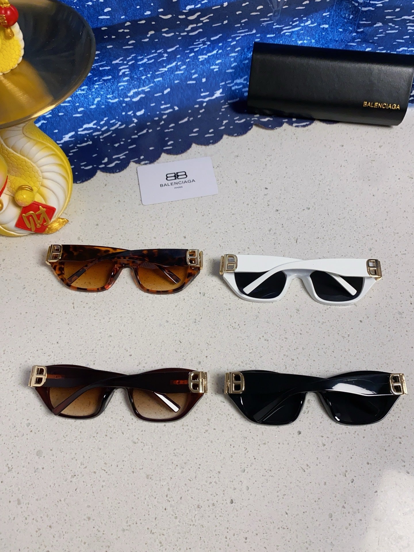 Balenciaga Metal Cat-Eye Red Lens Sunglasses for Men & Women - detail image 12