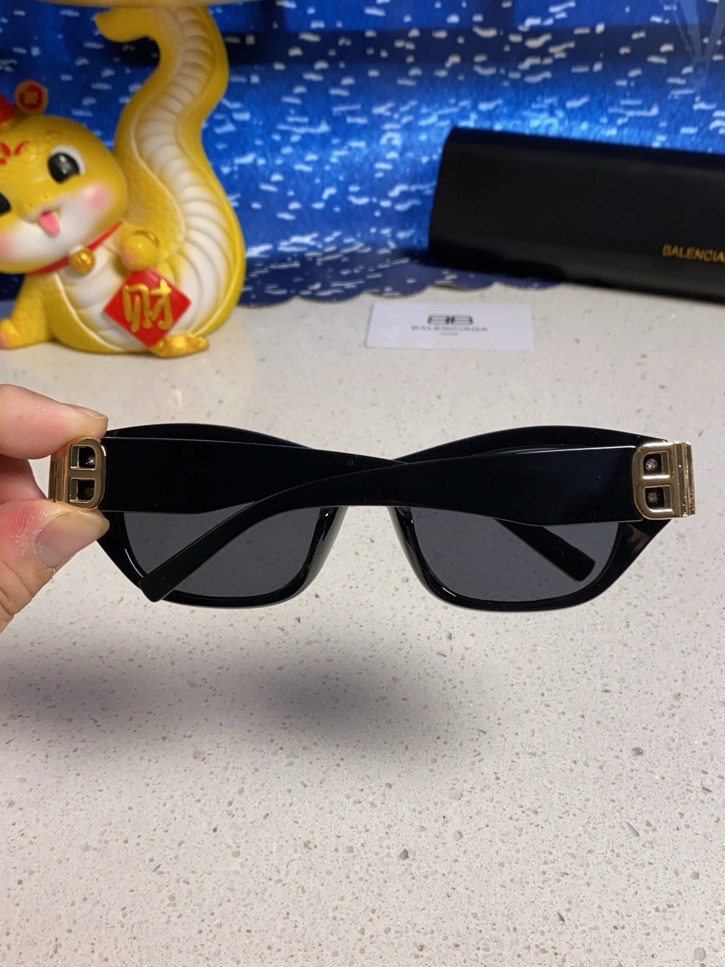 Balenciaga Metal Cat-Eye Red Lens Sunglasses for Men & Women - detail image 6