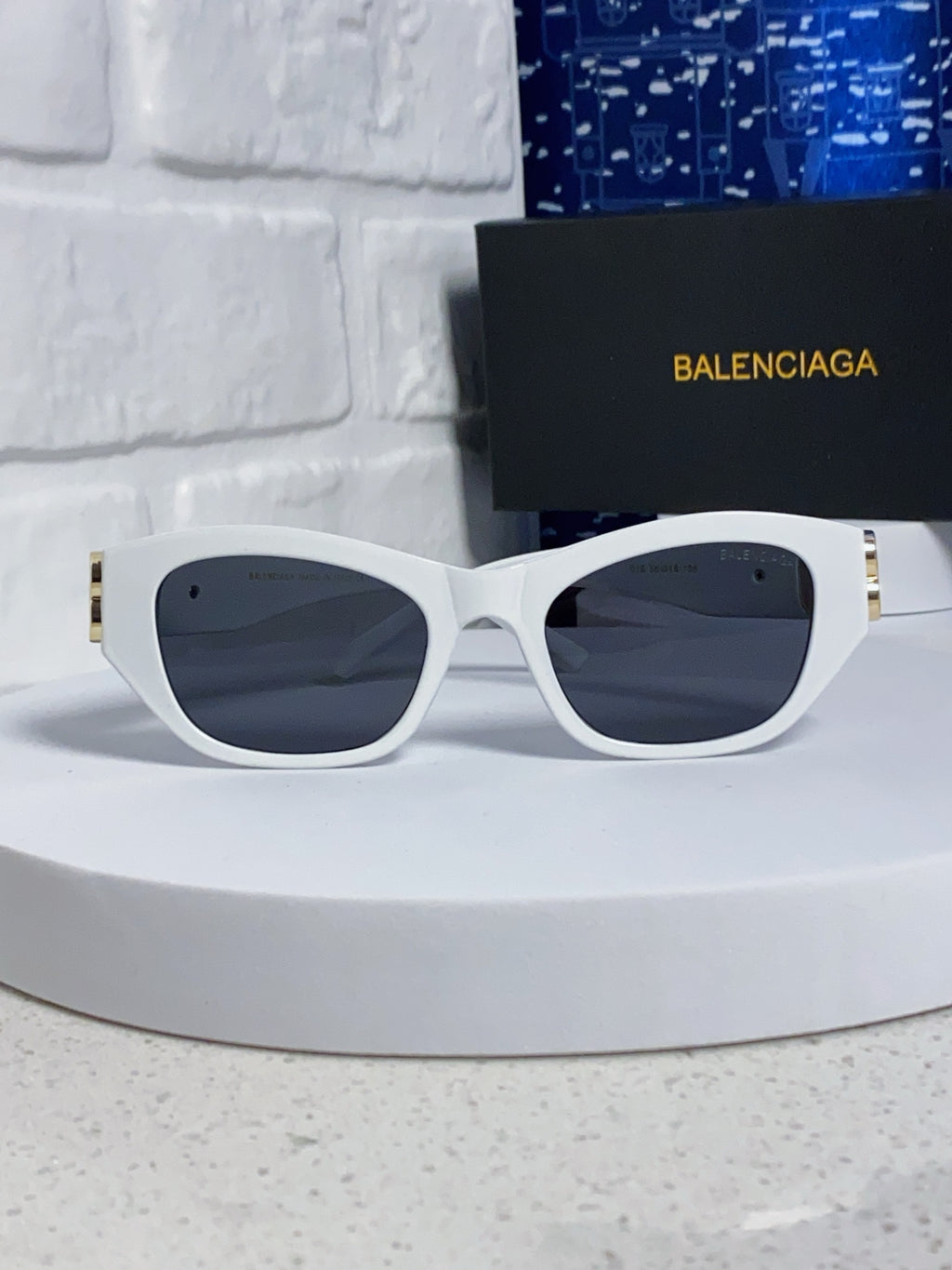 Balenciaga Metal Cat-Eye Silver Lens Sunglasses for Men & Women - detail image 2
